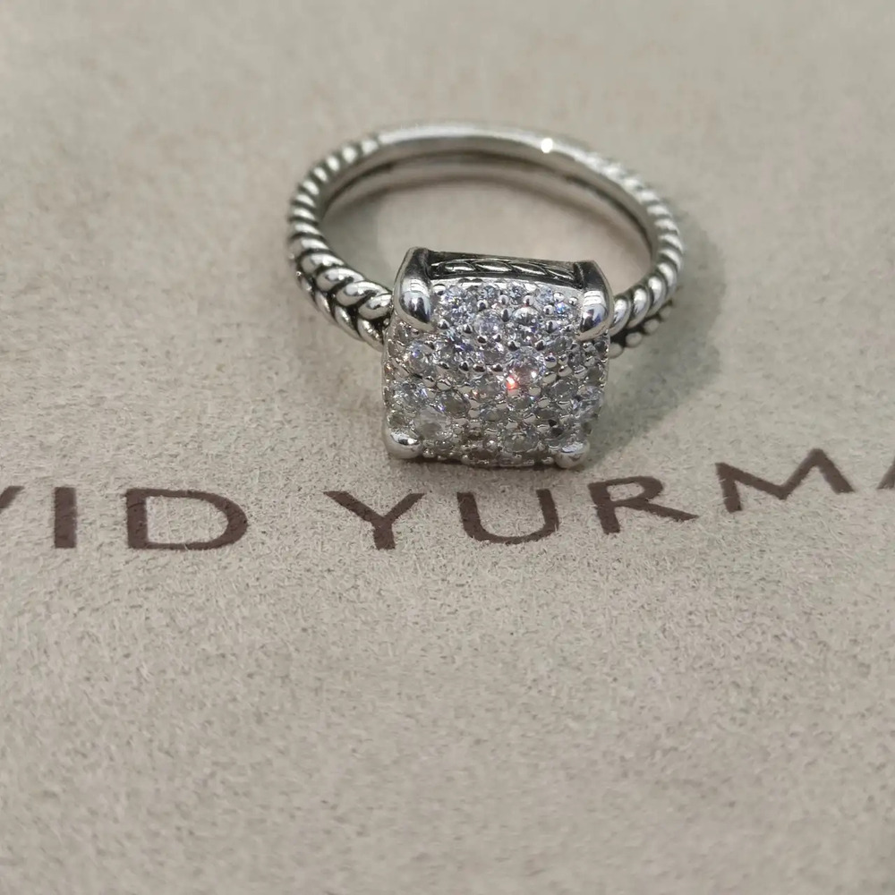 David Yurman four-prong full diamond ring